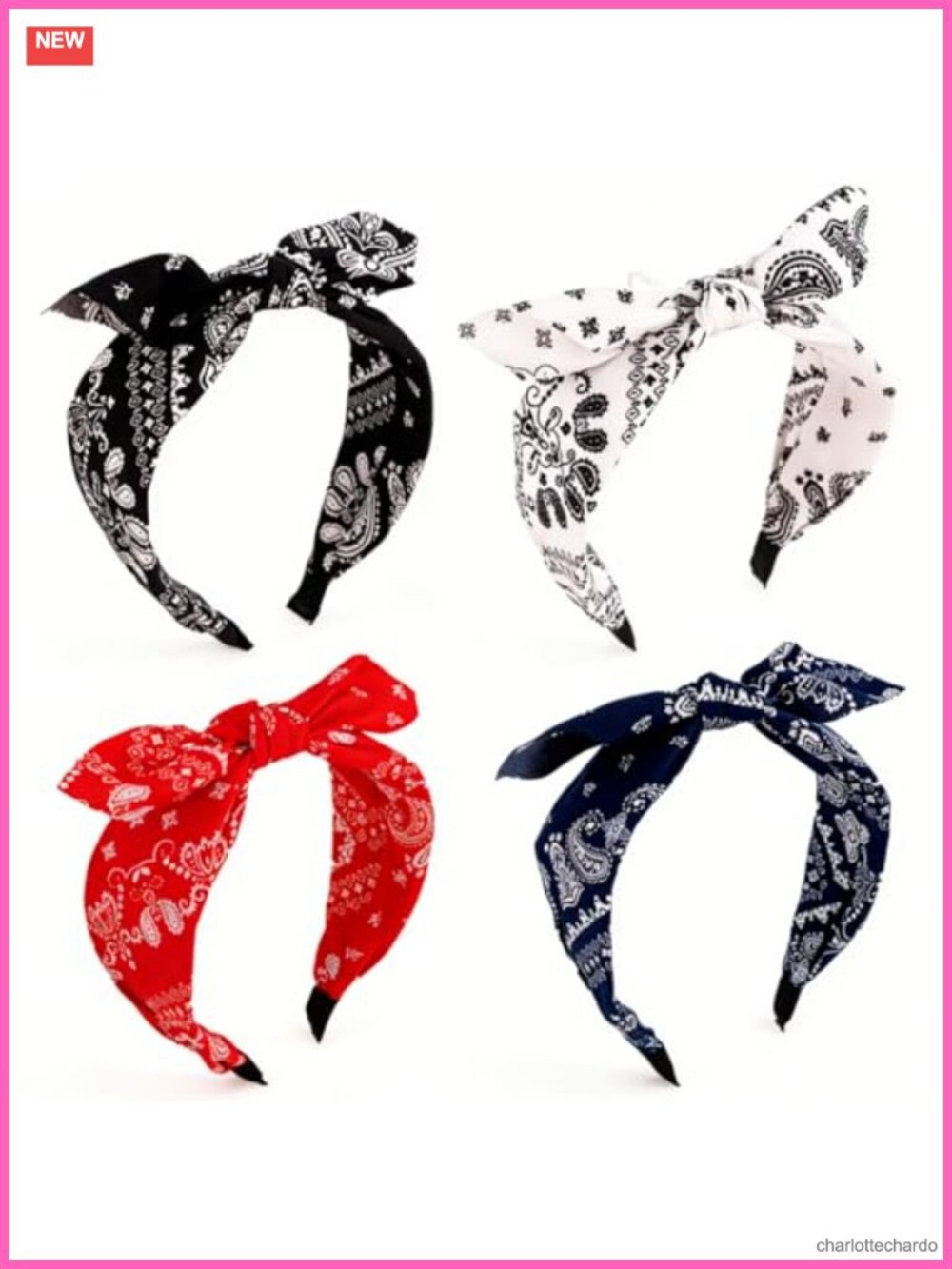 Paisley Bandana Headbands Top Knotted Bow Cloth Headbands Women